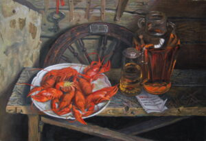Раки с пивом. 40/60. холст/масло. 2015